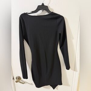 A'gaci Black Dolman Sleeve Bodycon Dress